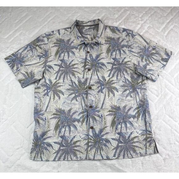 Tommy Bahama IslandZone Palm Exposure Camp Shirt Mens (L) Silk Blend Hawaiin - Picture 2 of 7